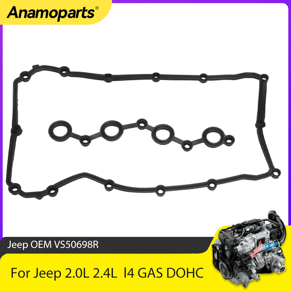 Engine Valve Cover Gasket Set Fit 2.0 2.4 L For Jeep Compass Avenger Chrysler 200 Dodge Avenger  2.0L 2.4L l4 GAS DOHC VS50698R