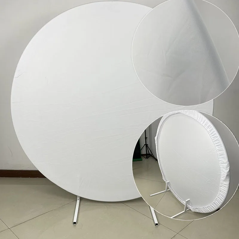 Mocsicka серебристый мерцающий круглый фон для свадьбы, дня рождения, украшение, Обложка с блестками, круглая Обложка, ткань с принтом