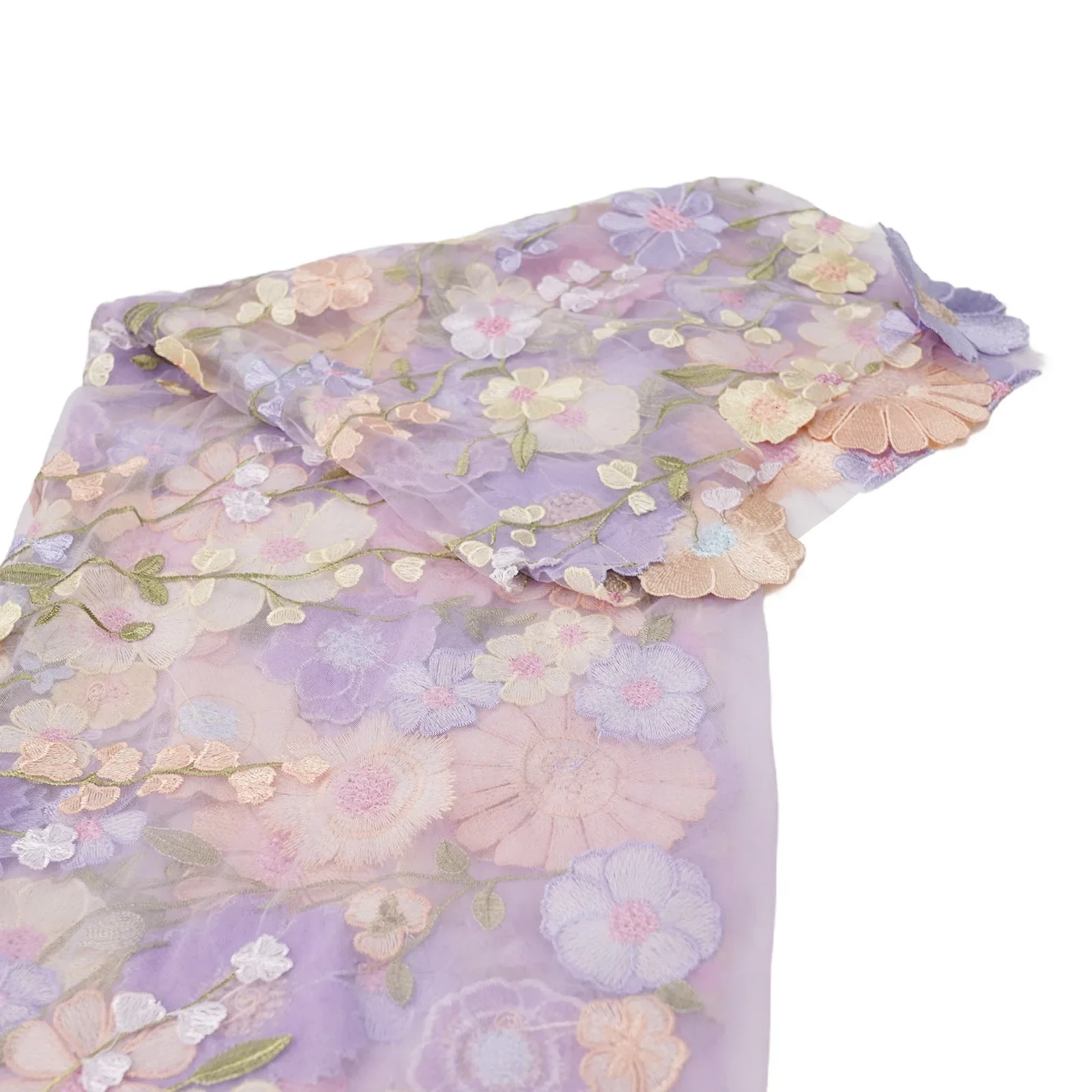 

Clothing Fabric Embroidered Lace Fabric Exquisite Lace Materials Multifunctional Use Color As Shown In The Figure