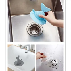 Anti-odor Fishtail Floor Drain Kitchen Drains Strainers TPR Drains Bathroom Sink Cover Anti Clogging Deodorant Bathtub Stopper