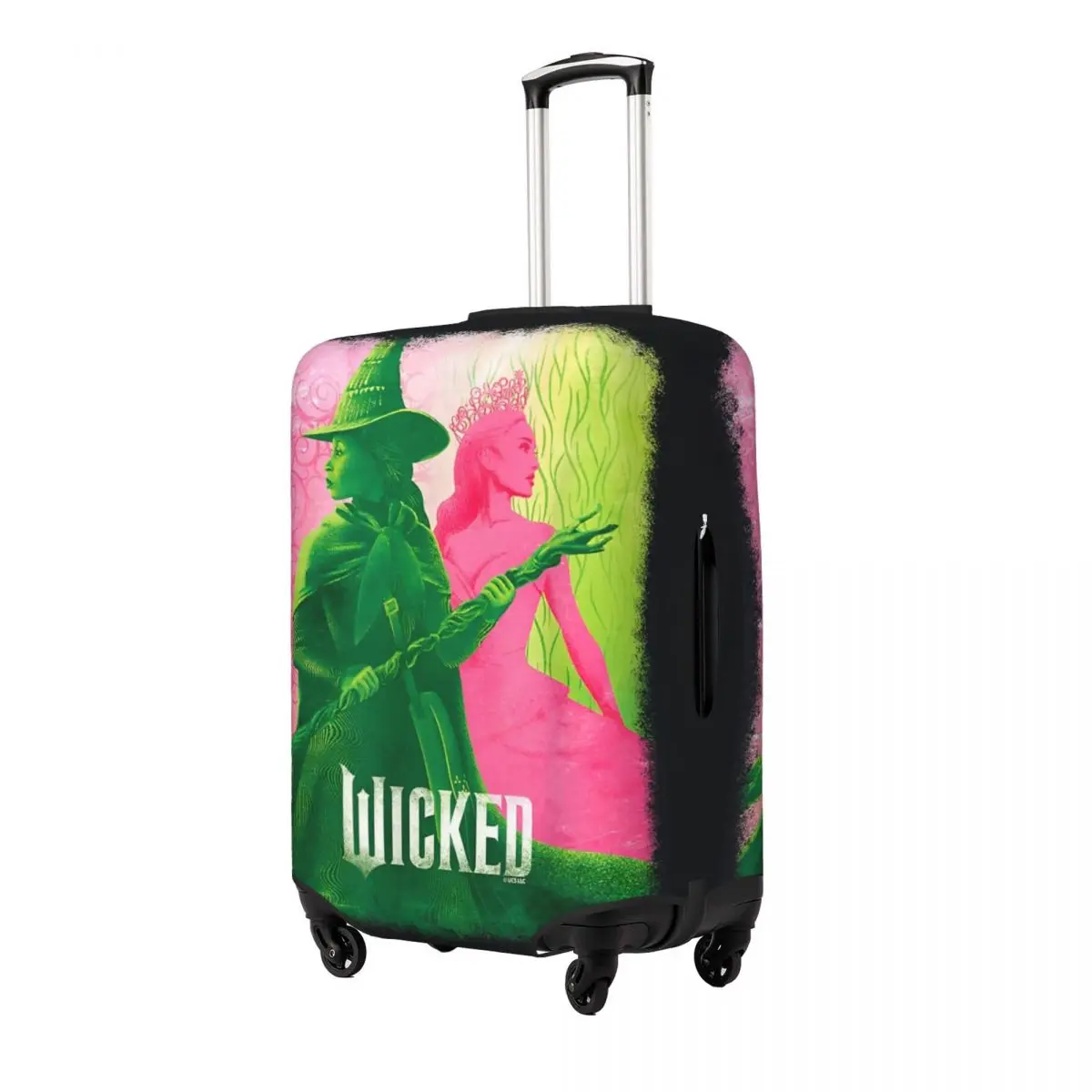 Wicked Elphaba & Glinda Tonal Suitcase Cover Musical Movie 2024 Holiday Cruise Trip Strectch Luggage Accesories Protector