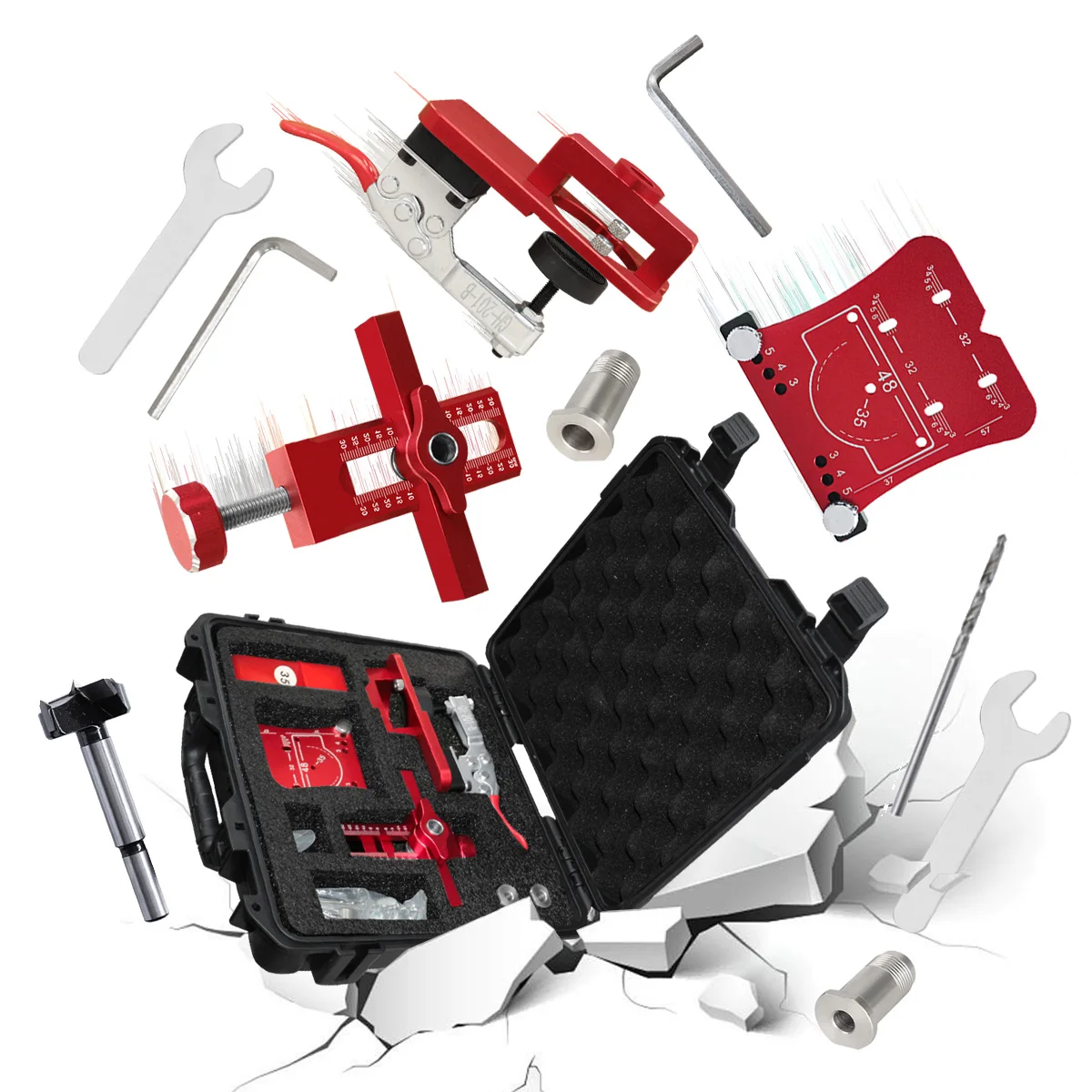 35mm Concealed Hinge & Cabinet Door Installation kit Versatile Cabinet Door Positioning Tool for Cabinets Doors Hinges Mounting