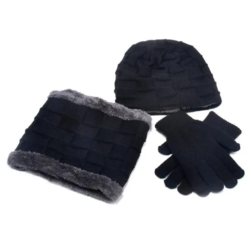 Ensemble écharpe et gants en peluche pour enfants, bonnet chaud pour enfants, écharpes et gants à écran tactile, accessoires pour garçons, plein