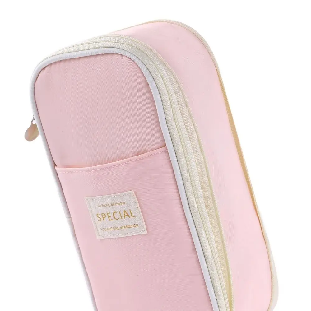 Multi-Layer Pen Storage Bag Large Capacity Korean Style Zipper Pencil Pouch Dustproof Kawaii Macaron Color Pen Case Artist