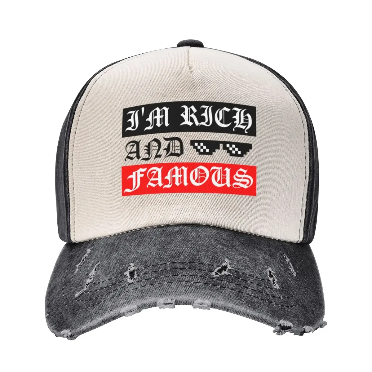 I'm Rich and Famous Baseball Cap Bobble Hat Hood Women's Beach Visor Men's