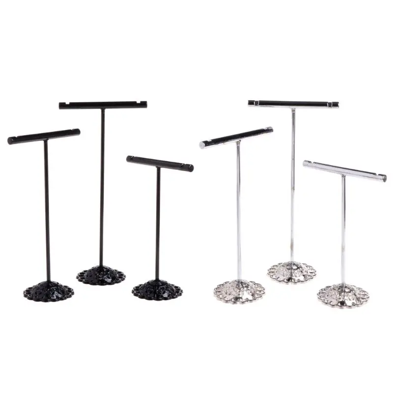 

3x Metal T- Shape Earring Display Stand Showcase Earring Tree Jewelry Earring Display Holder