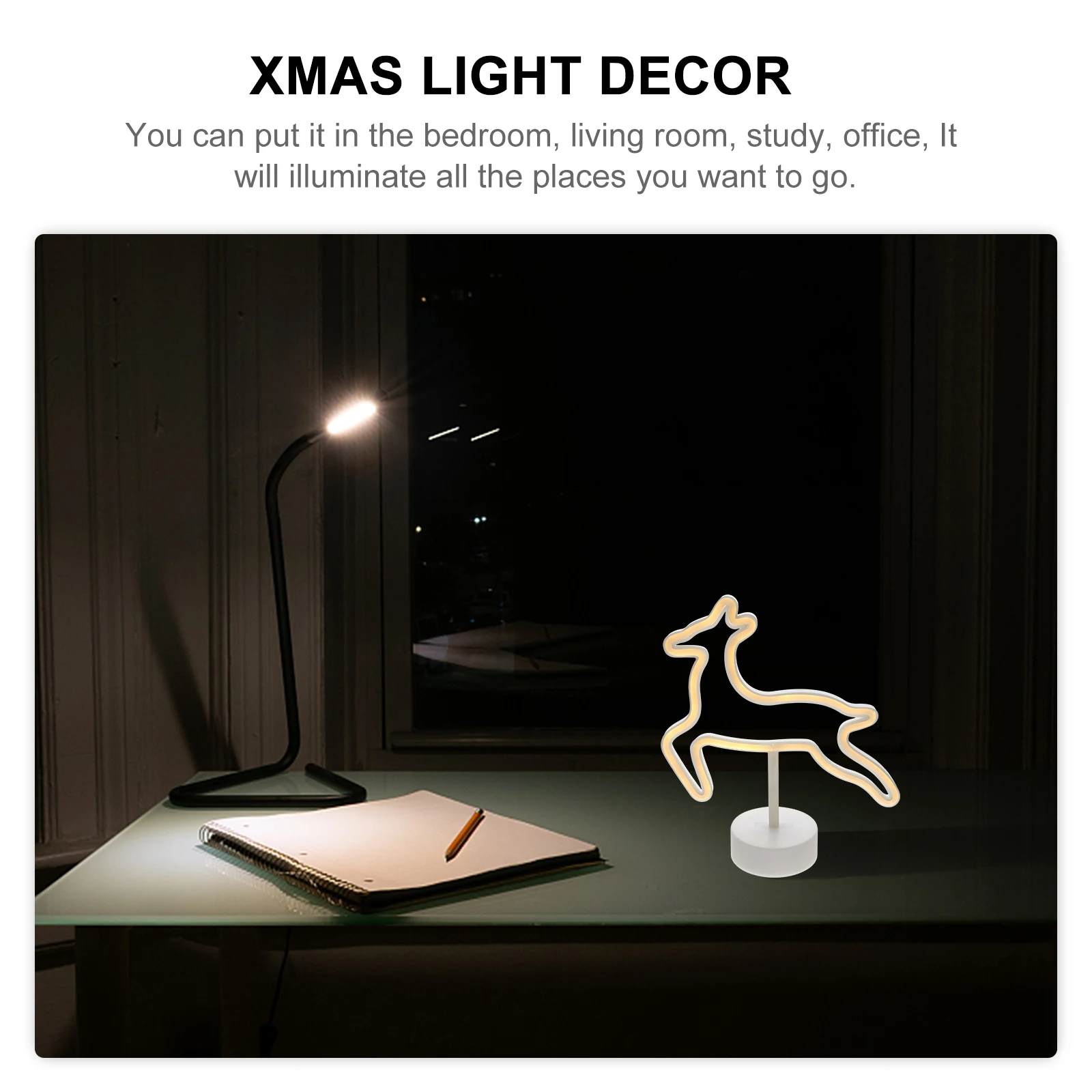 

1pc Christmas Fawn Shaped Led Night Light Decorative Lamp For Home Bedroom Party Plastic Modeling Light Warm Illumination