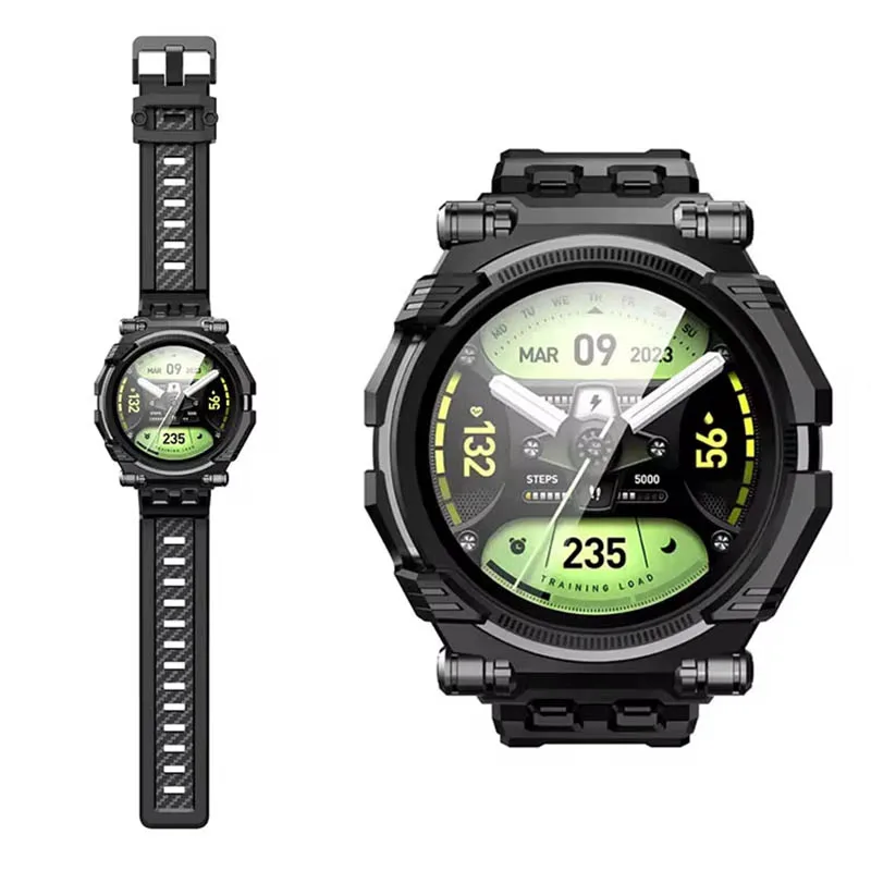 I-BLASON For Samsung Galaxy Watch 6 Classic Case 47mm 2023 pulseira de relógio TPU robusta com protetor de tela de vidro tempera