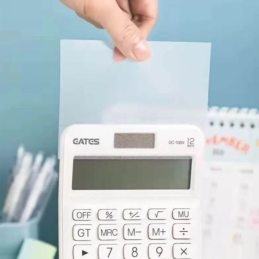 1 قطعة 50 ورقة PET ملاحظات لاصقة شفافة منظور مقاوم للماء واضح الإسفار مذكرة الوسادة القرطاسية اللوازم المكتبية المدرسية