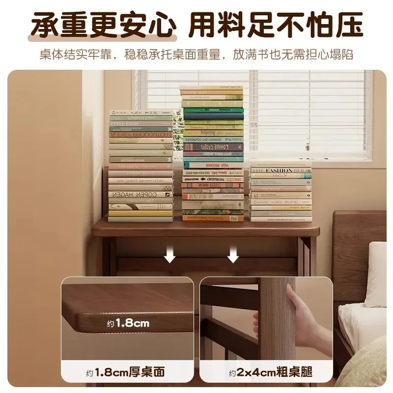 Small apartment folding table all solid wood desk  student home study writing table small apartment bedside student