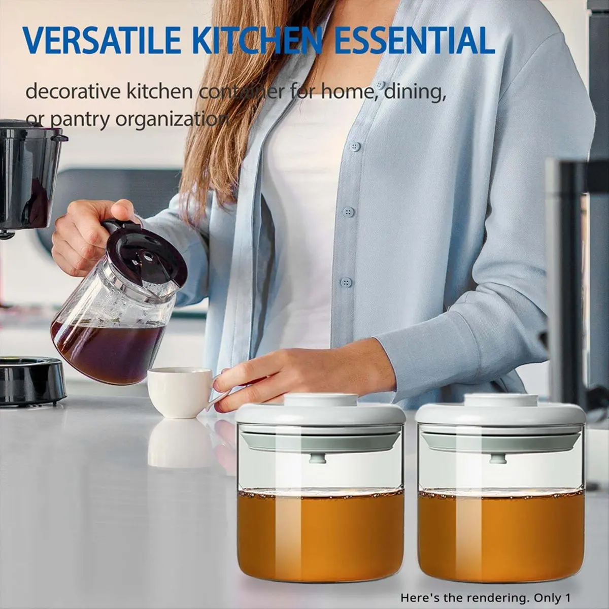 【New Hot】 Honey Pot with Dipper and Lid Airtight Clear Honey Container for Home Kitchen,Store Honey and Syrup,Easy to Clean