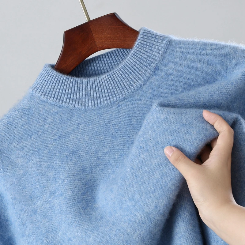 

2025 cashmere sweater round neck pullover men's loose knit warm autumn and winter new Korean casual men's top