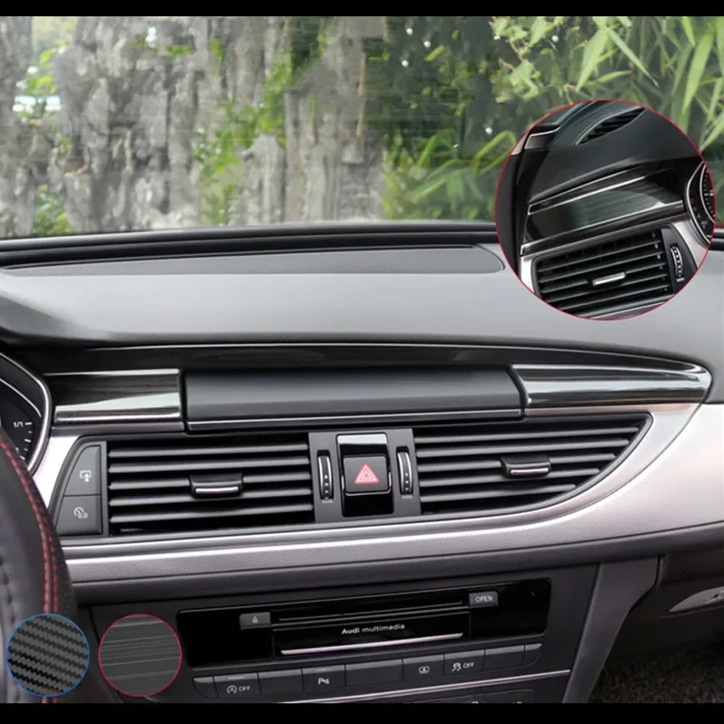 Car Styling Door Panel Decorative Cover Trim For Audi A6 C7 2012-18 Interior Console Gearshift Frame Strips Air Vents Stickers