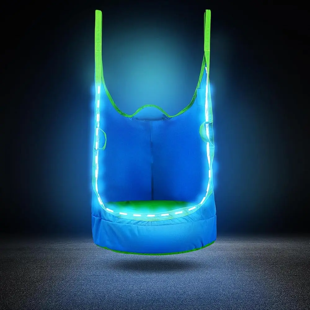 

Upgraded Kids Pod Swing Chair,Child Hanging Hammo Chair With Led Lights,900D Ox Cloth Pod Swing Seat For Indoor And Outdoor