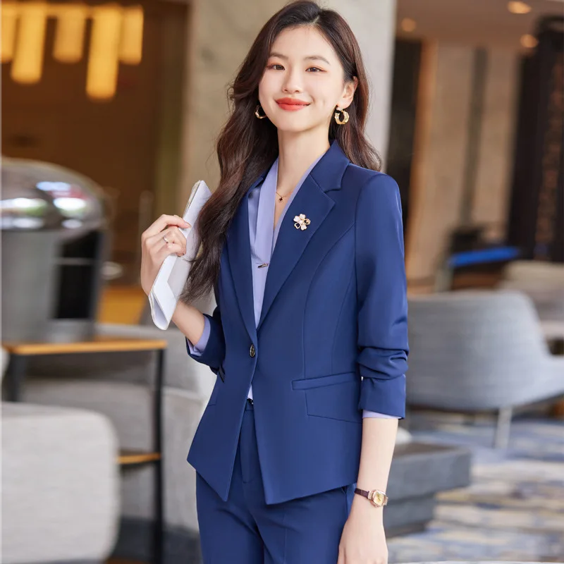 

Long Sleeve Spring and Autumn Suit Suit Professional Commute Fashion White Collar Manager Boss Management Work Clothes Temperame