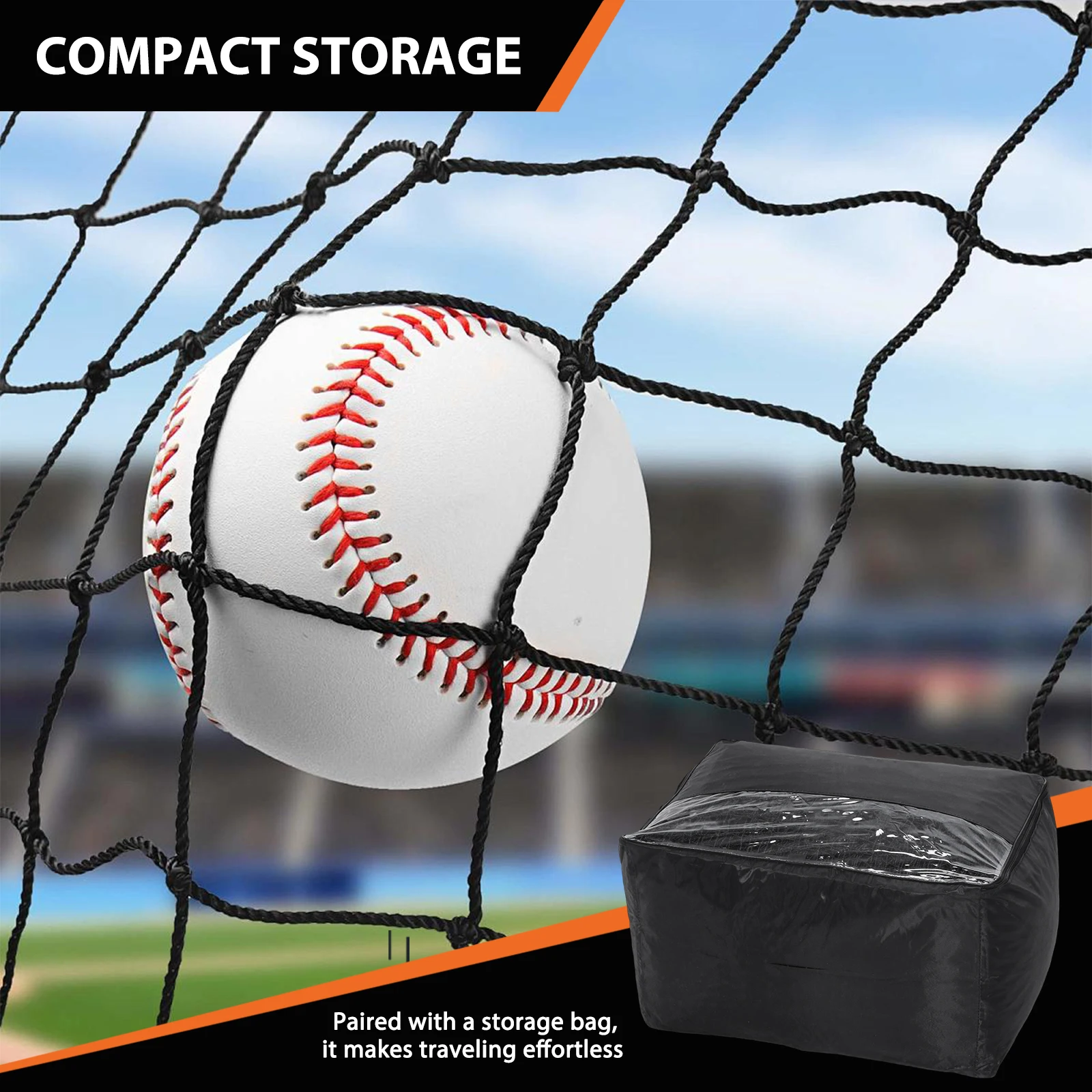 

Hitting Pitching Batting Training Nets 10x10x35 FT /12x12x55 FT Portable Net Only No Frame Included for Outdoor Training