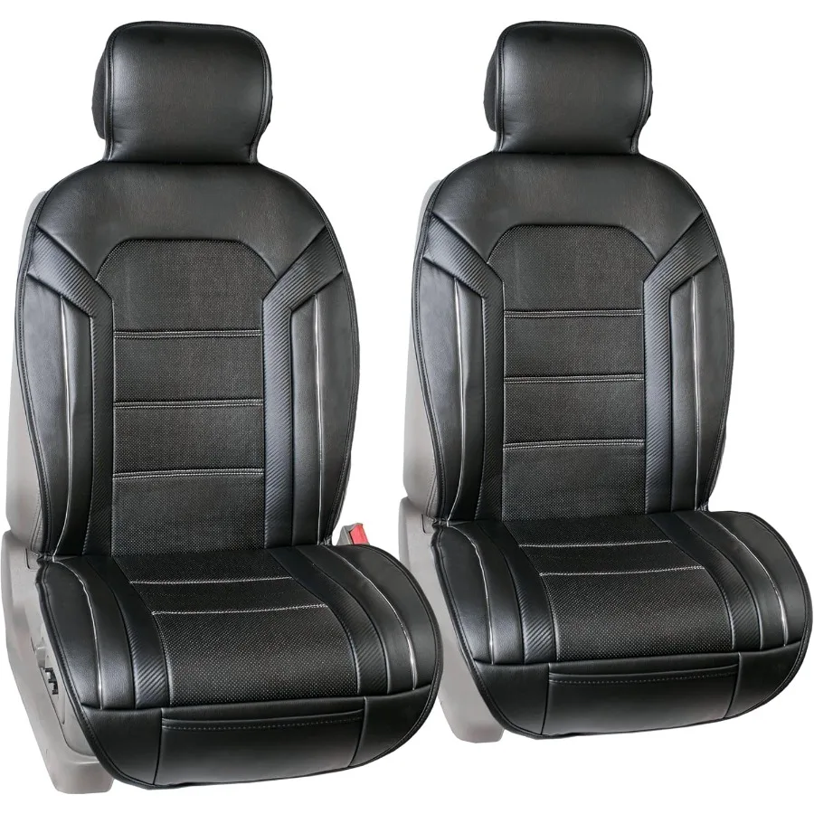 

Front Set Faux Leather Car Seat Cushions for Low Back Seats with Universal Fit and Airbag Compatibility Ideal for SUVs and Seda
