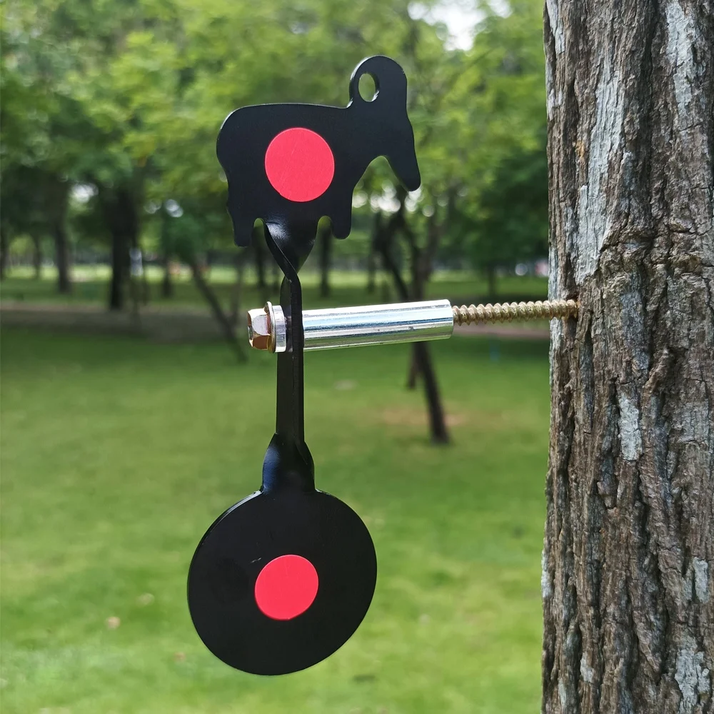 Tactical Steel Automatic Rotation Reset Tree Hanging Spinner Target Animal Shooting Target for Hunting Slingshot Airgun Airsoft