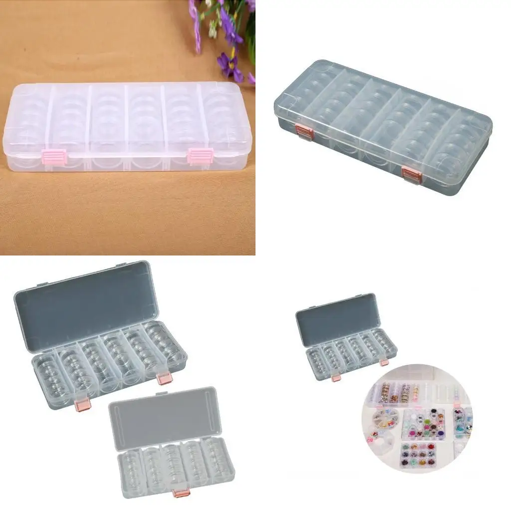 

J78F Прочный ящик для хранения Контейнер для хранения ногтей Ящик для хранения порошка для мелких предметов