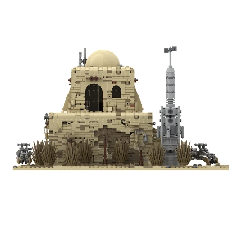 Popularny model domu z Tatooine z filmu o gwiazdach, klocki konstrukcyjne, technologia, słynna scena, model z klocków, zabawka, zestaw do samodzielnego montażu, prezenty