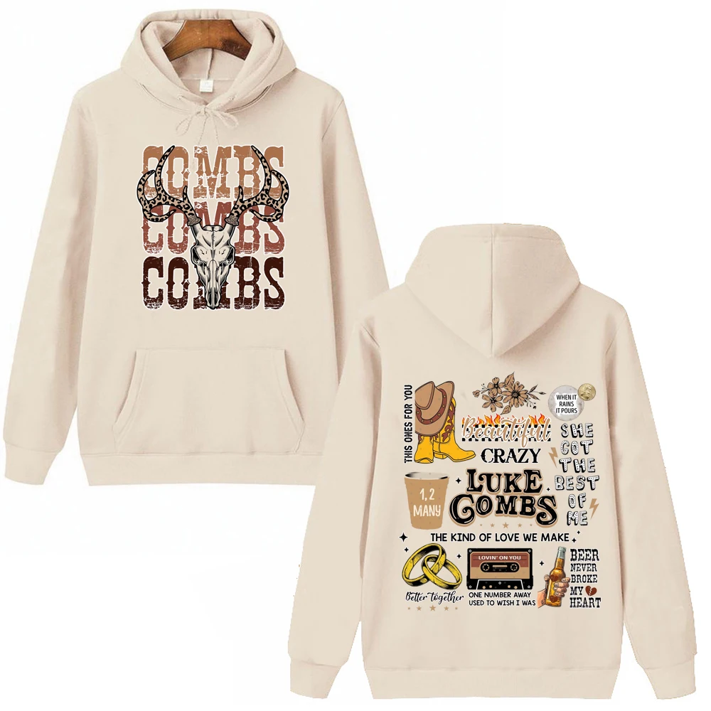 Western Luke Combs County Music Hoodie Man Woman Harajuku Pullover Tops Sweatshirt Fans Gift