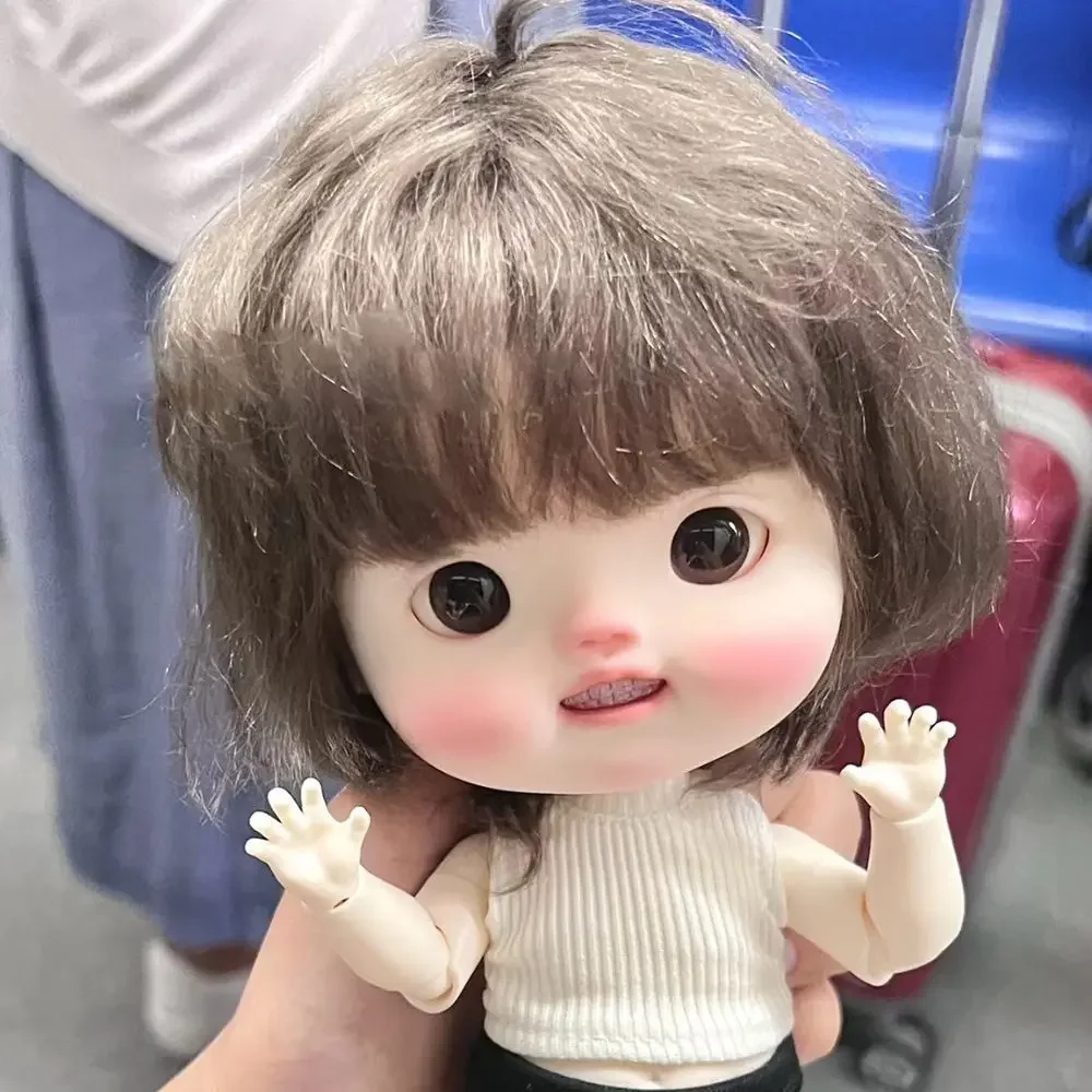 

New sd BJD doll 25cm Girl Smile 1/6-diandi large head series doll resin material DIY makeup doll model toy Free shipping