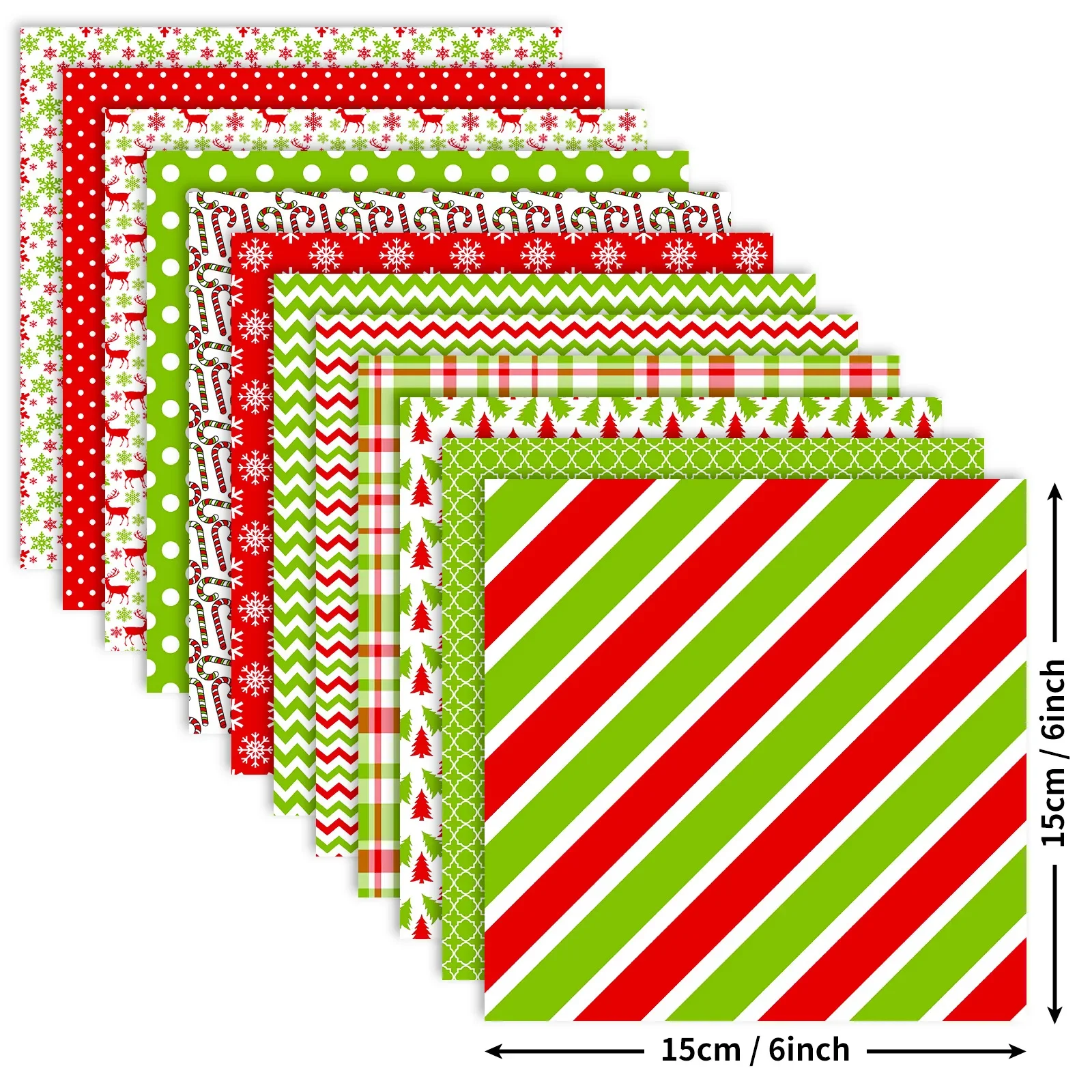 Material De Papel De Natal, Scrapbook Manual, Fabricação De Cartão, Folhas De Papel De Cor De Fundo, 15x15cm, 12 Pcs por Saco