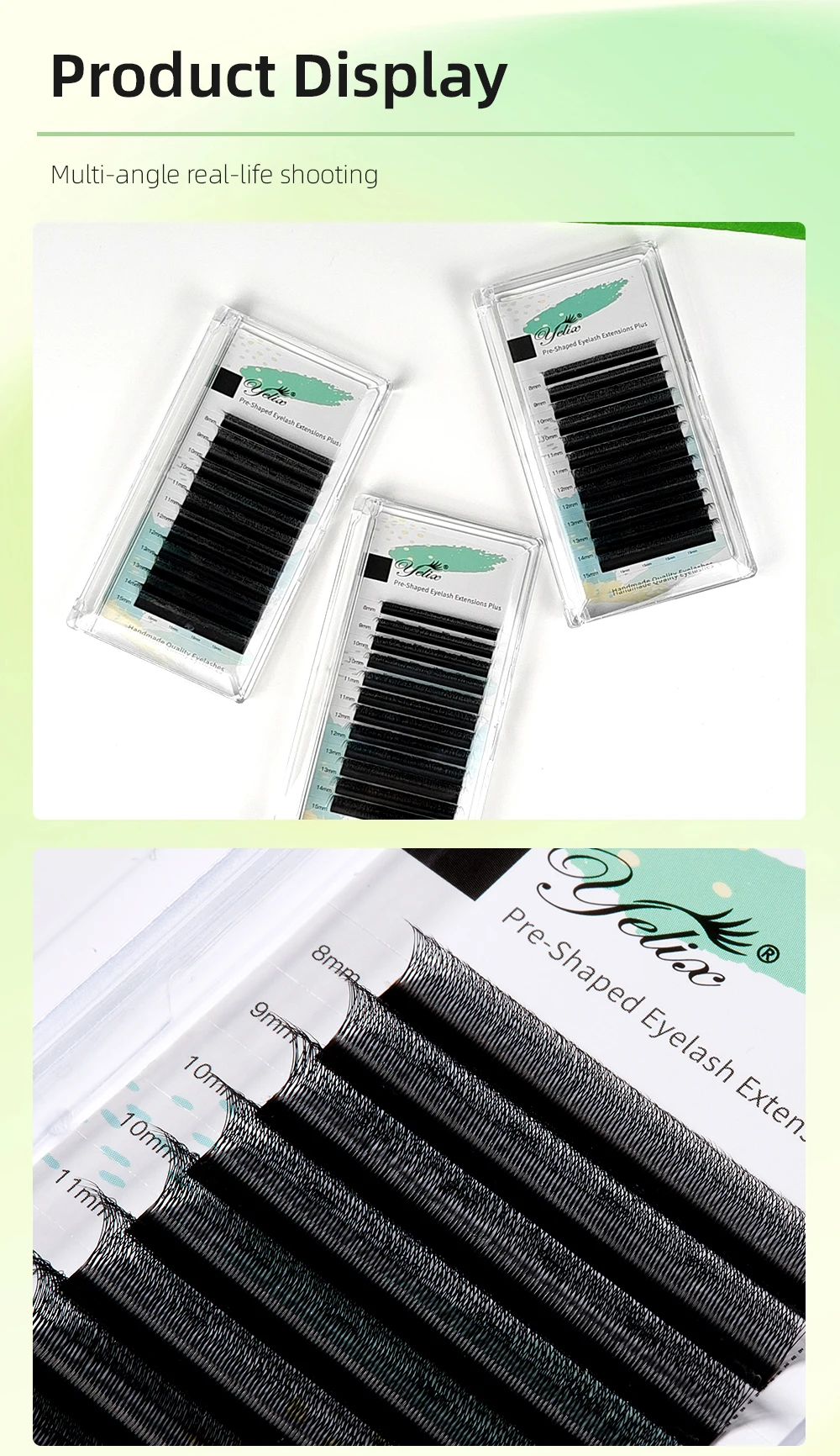 Yelix 4D-W Wimpernverlängerungs-Trays mit kleinerem Abstand, vorgefertigte Wimpernfächer, Ultra-Volumen und professionelle Großhandelslieferungen für Salons. – Detail 10