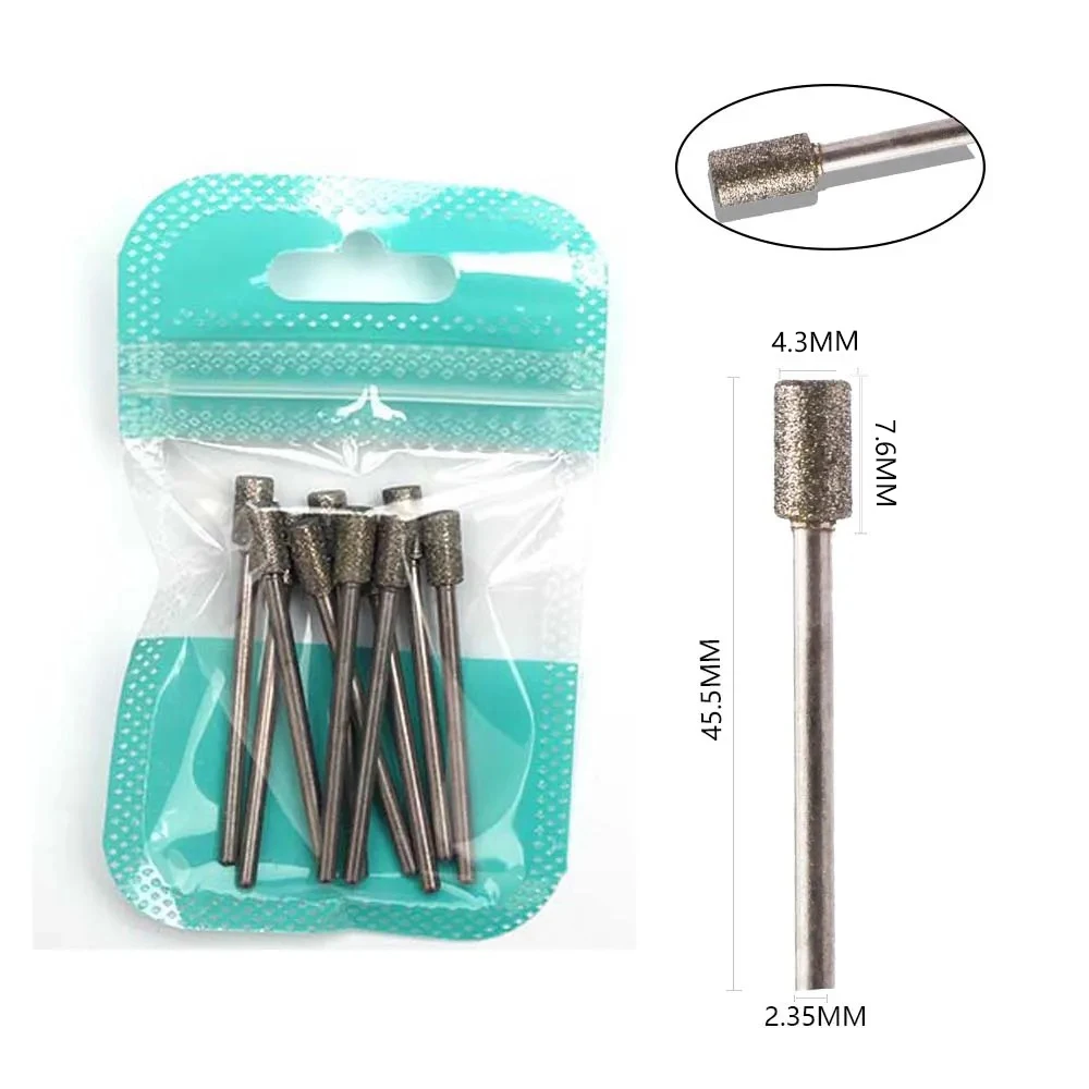 10 stücke Diamant Fräser Nagel Bohrer Set Für Maniküre Zubehör Pediküre Elektrische Maschine Nagel Bit Pinsel Grat Werkzeuge