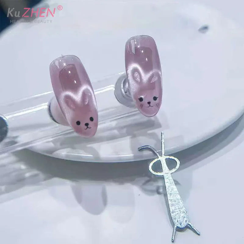 CAT EYE MAGNET Stick ชุดเครื่องมือเล็บเหล็กขนาดเล็กชิ้น MAGNET Stick สร้างกระต่ายหัวใจรูปแบบแม่เหล็กภาษาโปลิชคํา Effects เล็บ