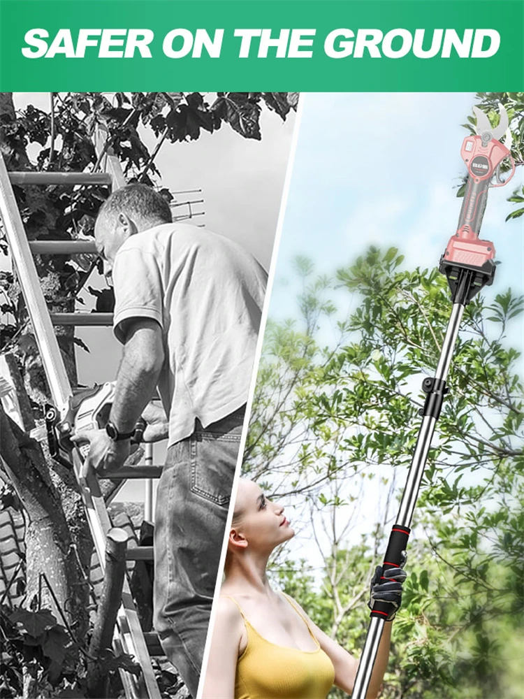 قضيب تلسكوبي مريح وخفيف الوزن لمقصات التقليم الكهربائية ومقصات القطع الكهربائية عالية الفروع