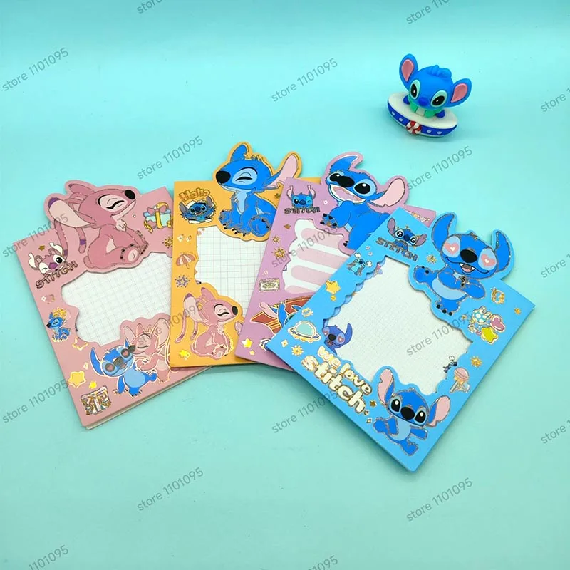 4pcs/lot Stitch Hollow Out Memo Pad Sticky Notes Kawaii Stationery Disney Notepad Scrapbooking Post Office School Supplies