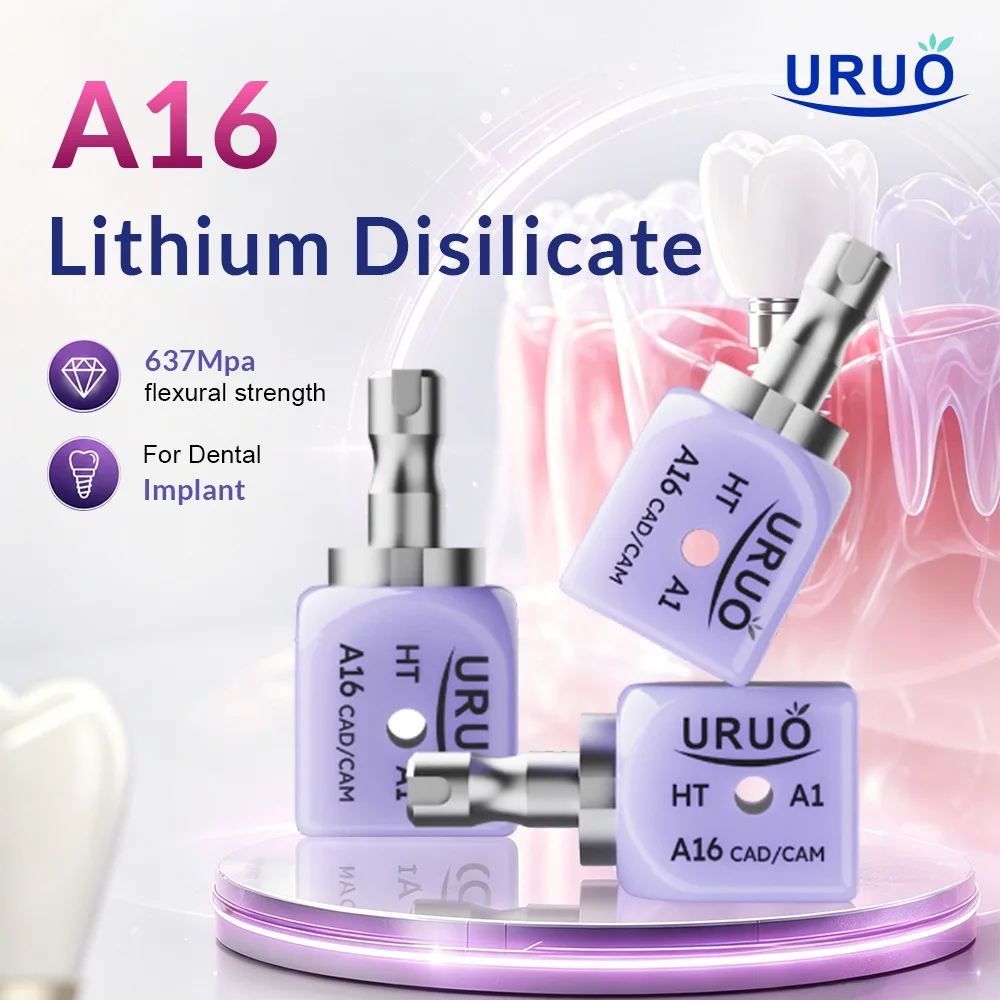 4Pcs A16 Implant Dental Lithium Disilicate Blocks HT/LT Glass Ceramic Blocks With Hole Blocks for CAD CAM Sirona Cerec Milling