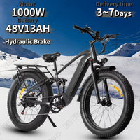 X26 Electric Bike 1000W Motor 48V13Ah Lithium Battery Aluminum Alloy E-bike Adult Mountain 26*4.0-Inch Fat Tire Electric Bicycle