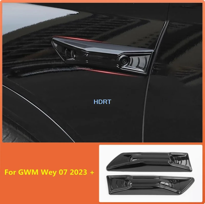 Car Styling Leaf Board Frame Body Mark Side Camera Fender Cover Akcesoria Naklejka zewnętrzna do Great Wall GWM Wey 07 2023 +