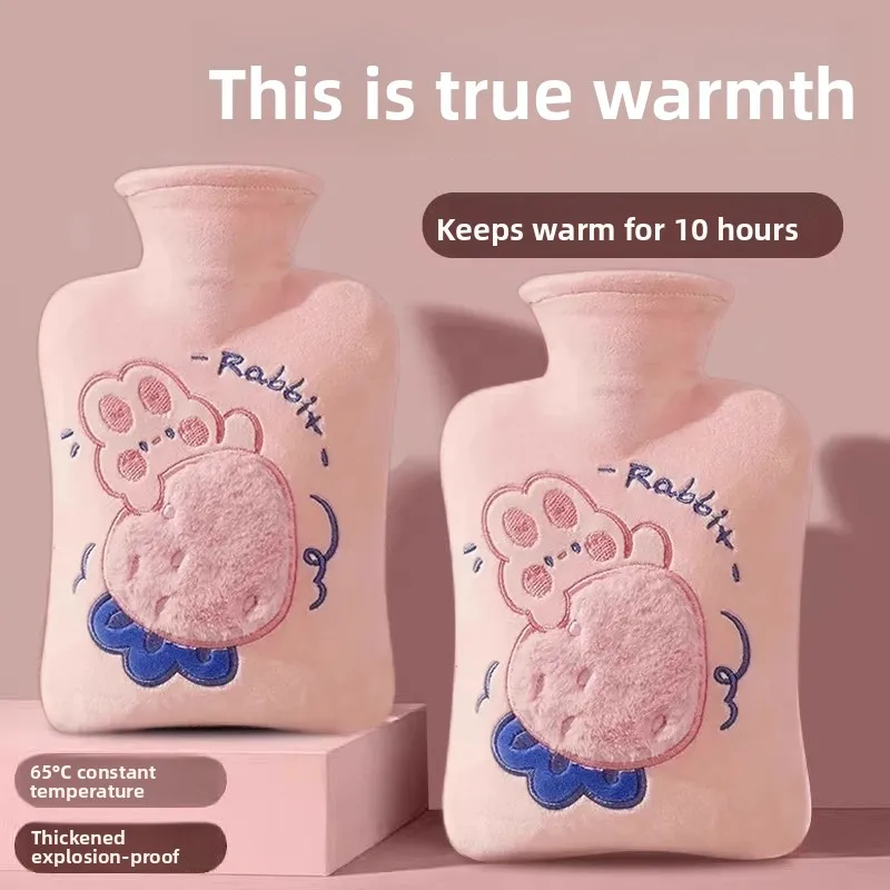 

Нагреваемая грелка-бутылка для воды, не протекающая, взрывобезопасная, для использования в постели, милая, для согревания малышей, зимняя грелка для живота, из ПВХ высокой плотности