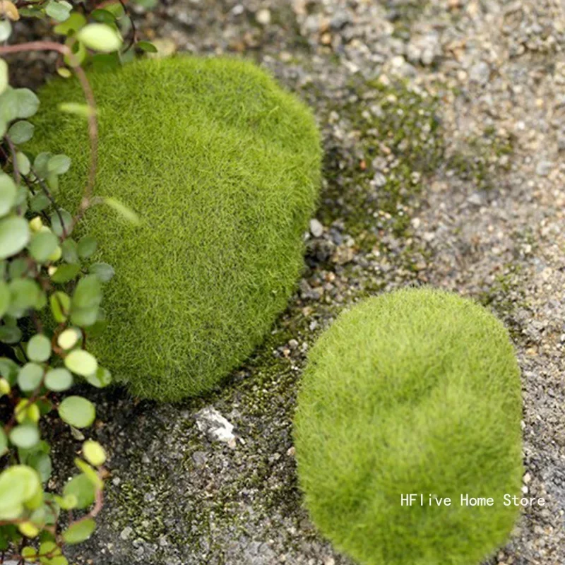 4 Size Fake Stone Artificial Moss Rocks Home Decor Simulation Plant DIY Decoration For Garden and Crafting Green Wholesale