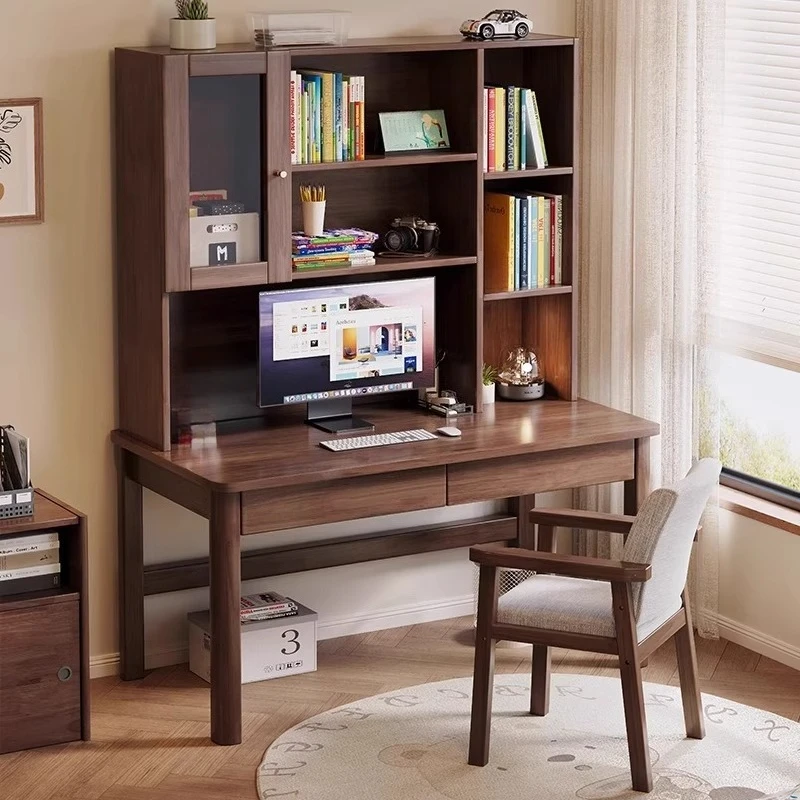 

LXY solid wood study living room bookcase combination study table bedroom simple modern computer desk