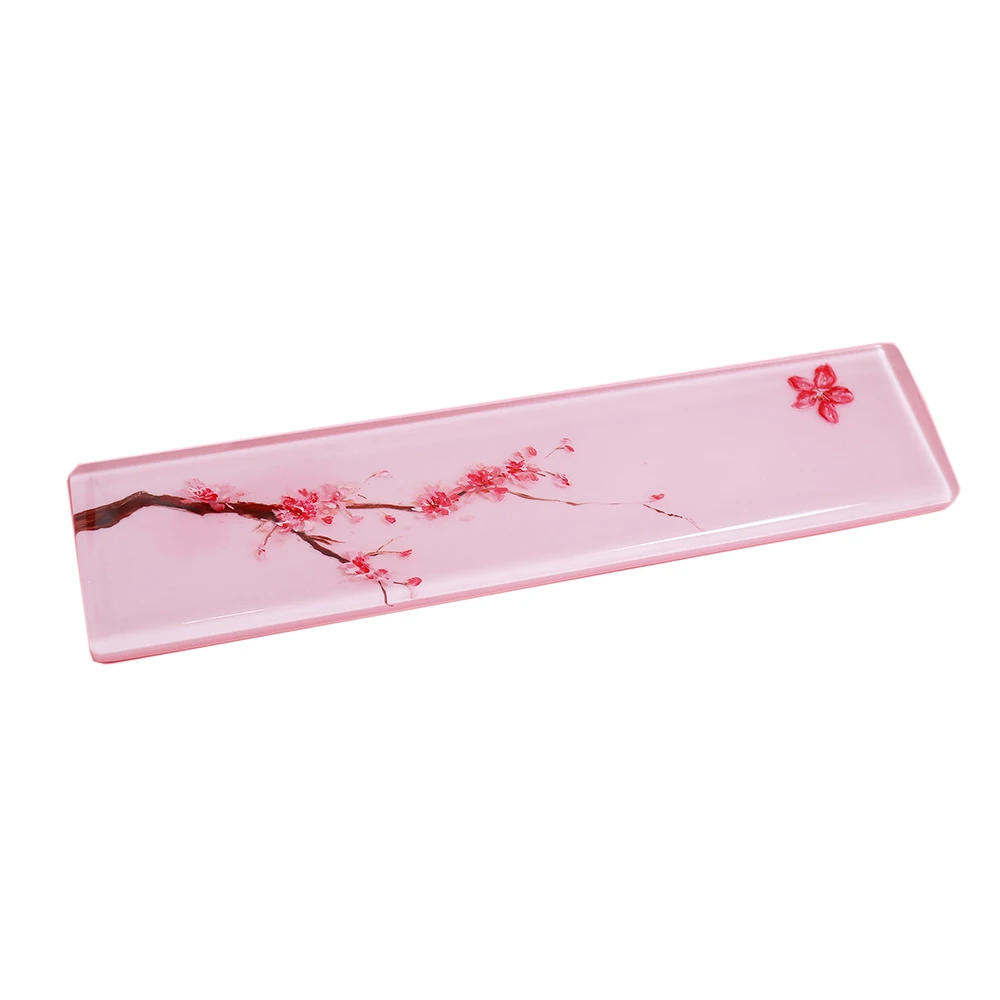 Imagem -04 - Pink Sakura Resina Teclado Mão Descanso para Jogos Mecânicos Pulso Resto Teclado Bandeja Personalizado Cherry Blossom Hand Rest