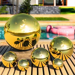 201 Stainless Steel Mirror Sphere Titanium Gold Hollow Ball Seamless Home&Garden Festivals Decor Mirror Balls Sphere 32mm-150mm