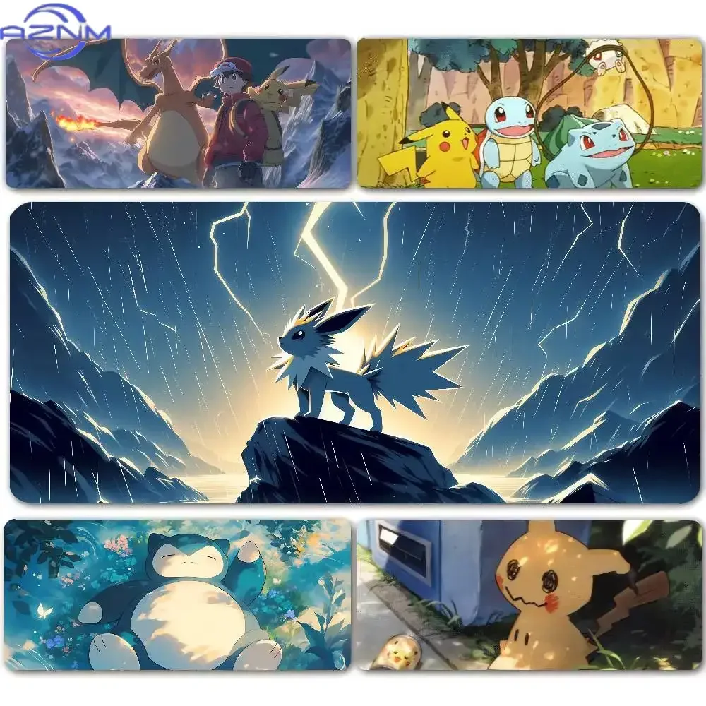 Pokemon Charizard Mountain Adventure Anime Scene Large Desk Mat Non-Slip Lock Edge Gaming Mousepad