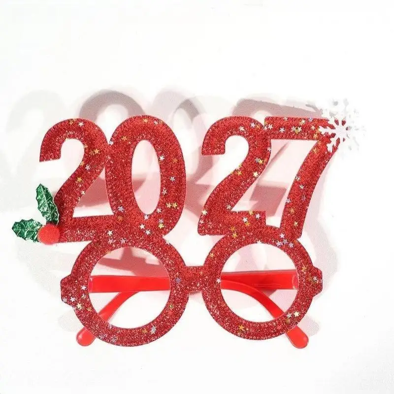2027 Neujahrs-Thema Haaraccessoire Goldene Brille Roter Stern-Stirnband für Damen Karnevalsparty-Outfit Passend – Detail 11