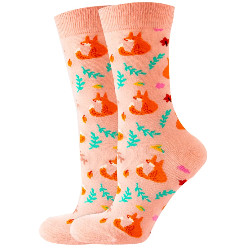 Calcetines de tubo medio de animales para hombre, medias divertidas de comida, a la moda, para otoño e invierno, novedad