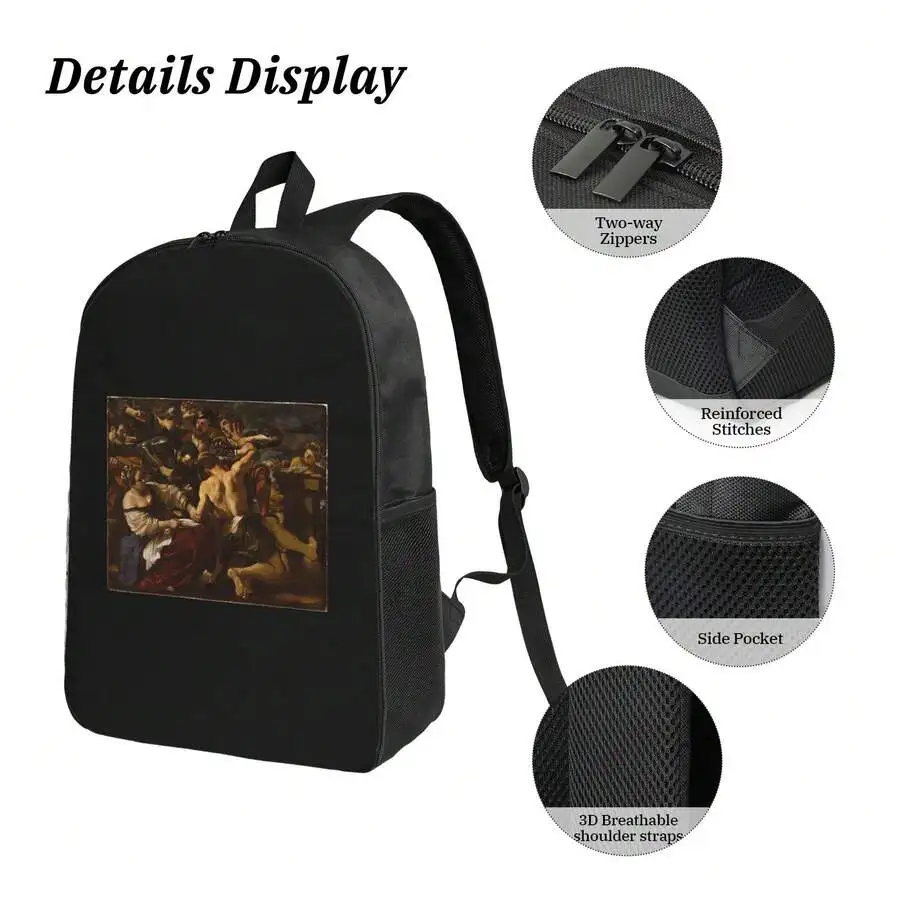 

Classic Art Print Backpack Large Capacity Simple Fashion Travel Computer Bag For Adults