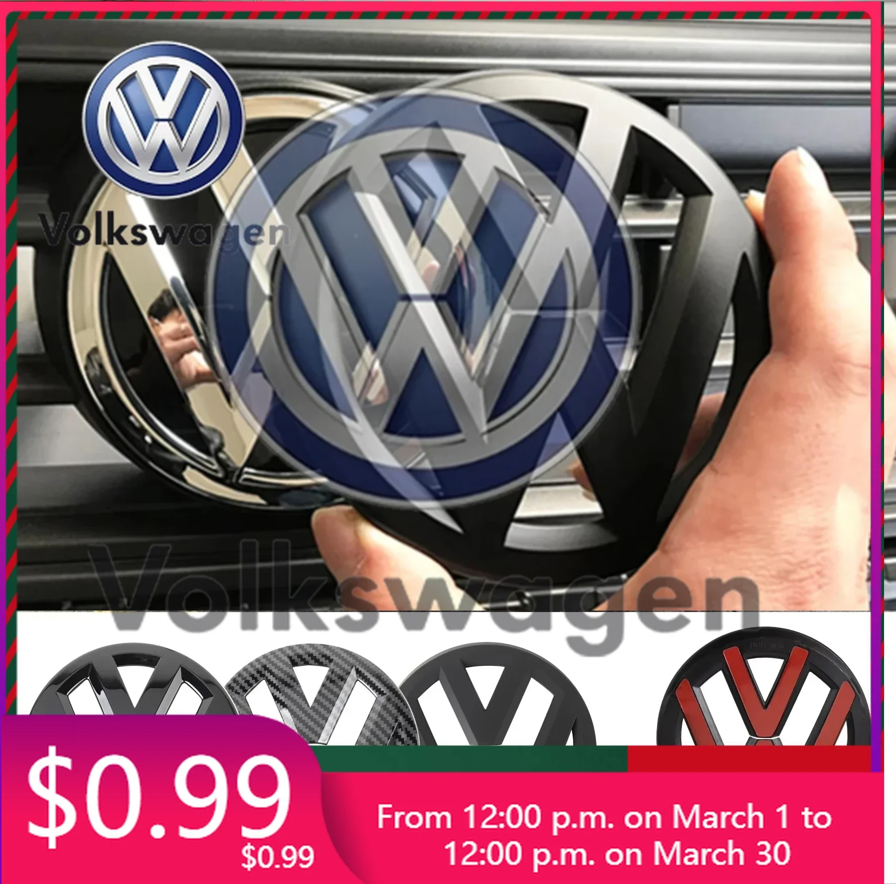 

For VW Volkswagen Car Sticker 2Pcs Car Front Grill/Rear Emblem Lid Covers Logo Sticker For Volkswagen VW GOLF 5 6 7 8 MK5 M