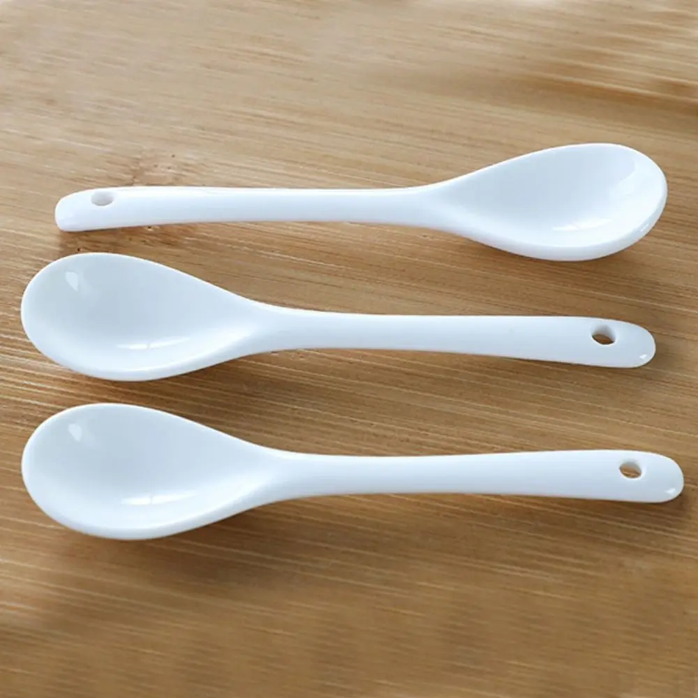 Ceramic Long Handle Spoons Flatware Dessert Spoon Ice Cream Spoon Tableware Tea Honey Supplies Kitchen Tools