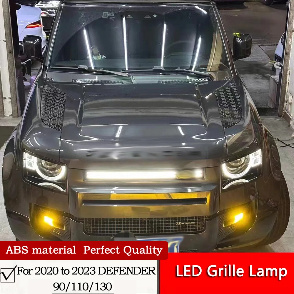 LED Grille Lamp For 2020 to 2023 DEFENDER Modified The Grille Flowing Water Lamp Defender 90/110/130 White Streaming Light