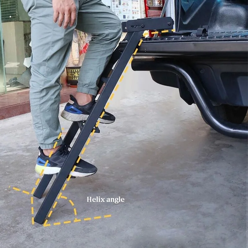 Foldable Universal Tailgate Ladder for Pickup Truck Car Rear Door Ladder Tailgate Folding Ladder Auxiliary Ladder