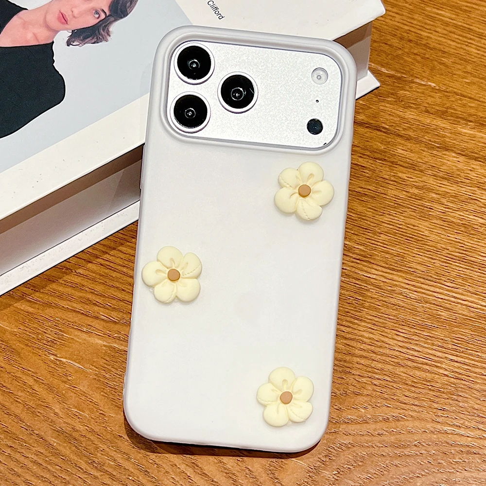 Colorful 2 IN 1 Cute Dopamine Flower Phone Case For iPhone 17 Pro Max 16 15 14 13 12 11 Pro Max 16E 17Air X XS XR 7 8 Plus Cover