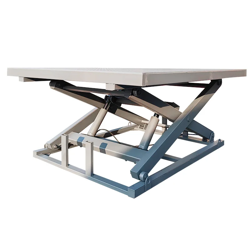 Single fork scissor platform, hydraulic lift single fork with track walking elevator, fixed scissor lift platform
